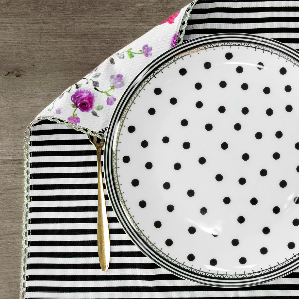 Melli Mello Stripe floral Placemat White Flowerpattern