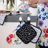 Melli Mello Nora dots Potholders black-white dots 2p.