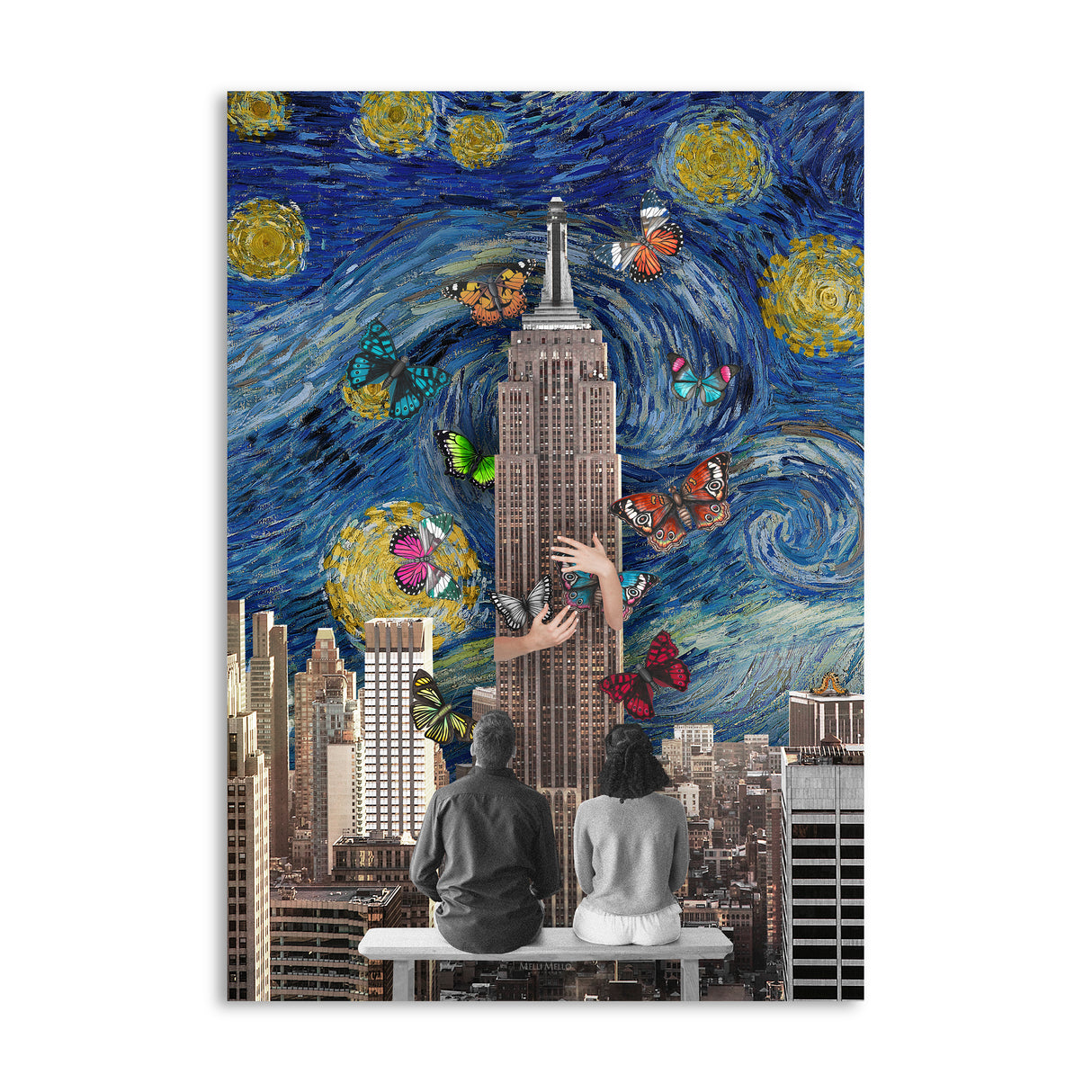 Melli Mello Skyline by Night wall art